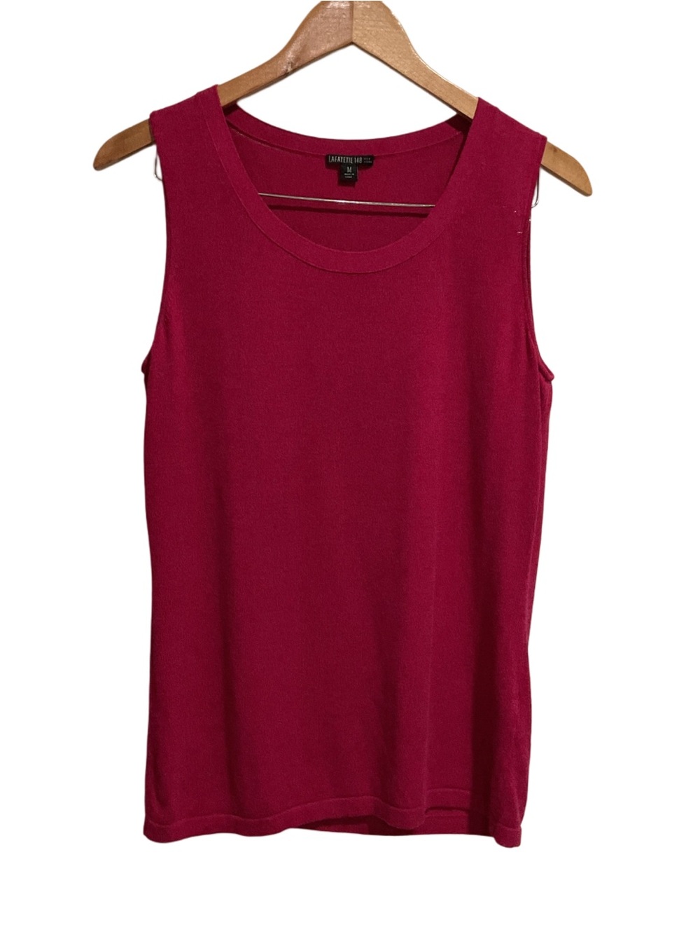 Lafayette 148 New York Knit Tank Top Pink Round Neck